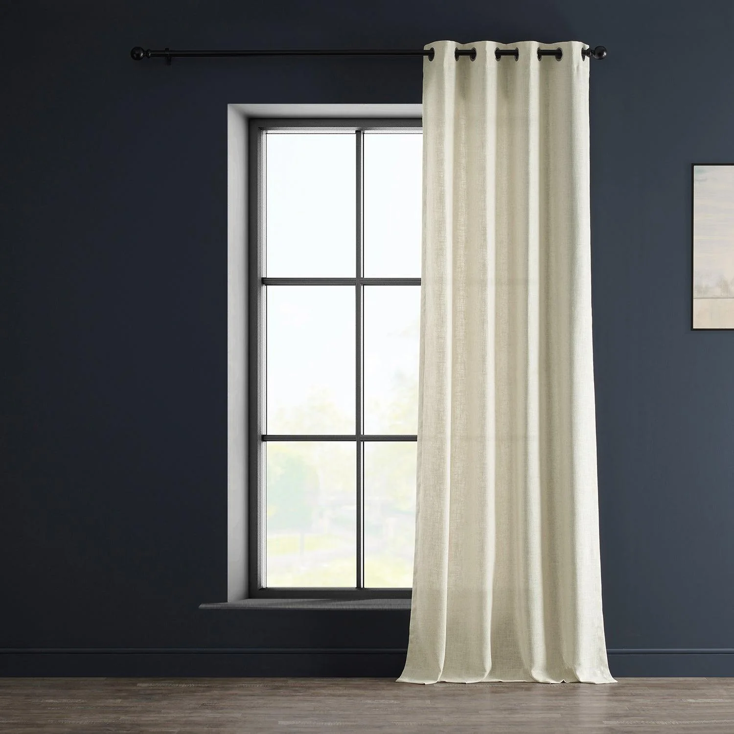 Barley Grommet Heavy Faux Linen Semi-Sheer Curtain - Image 5