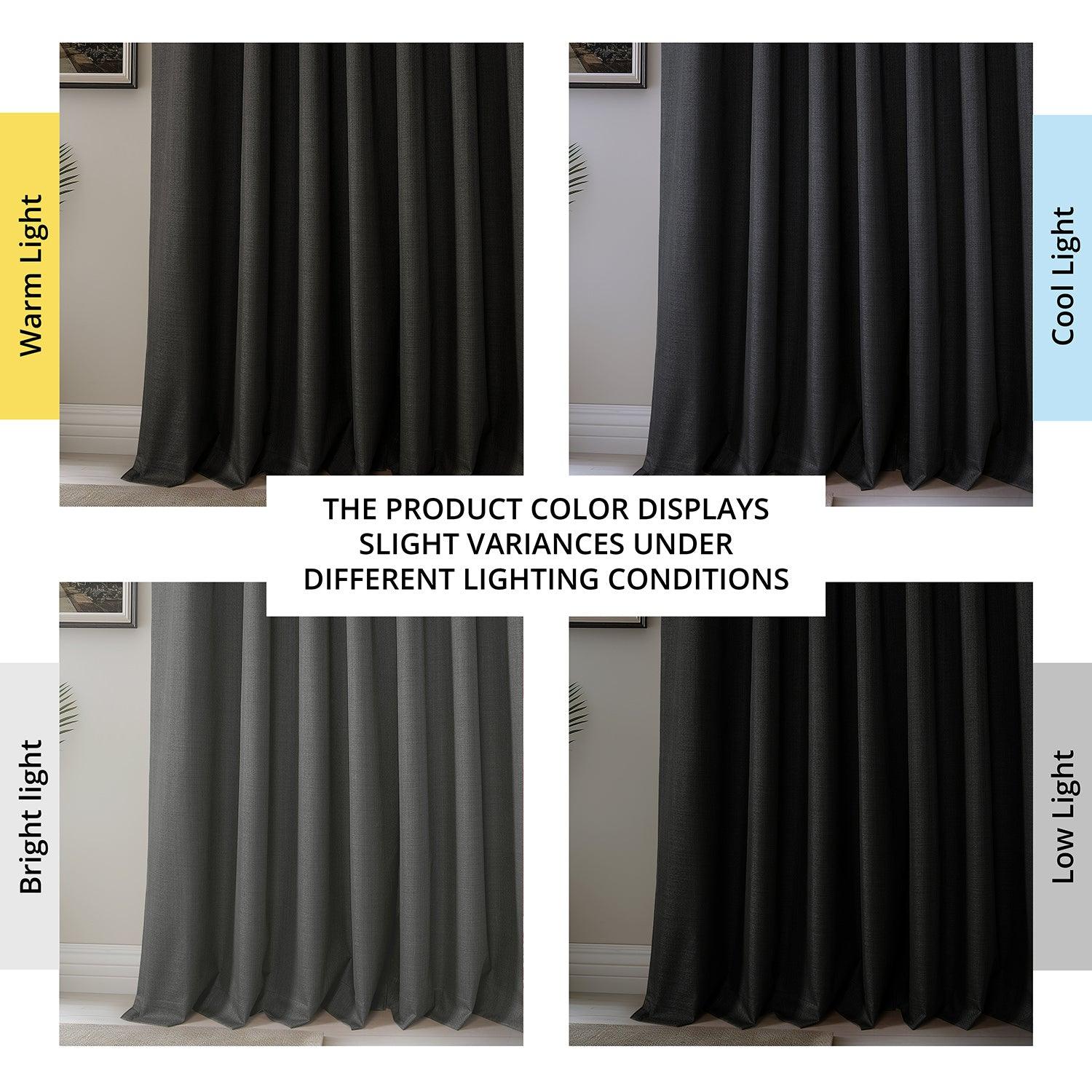 Black Vienna Basic Linen Blackout Curtain Pair (2 Panels) - Image 7