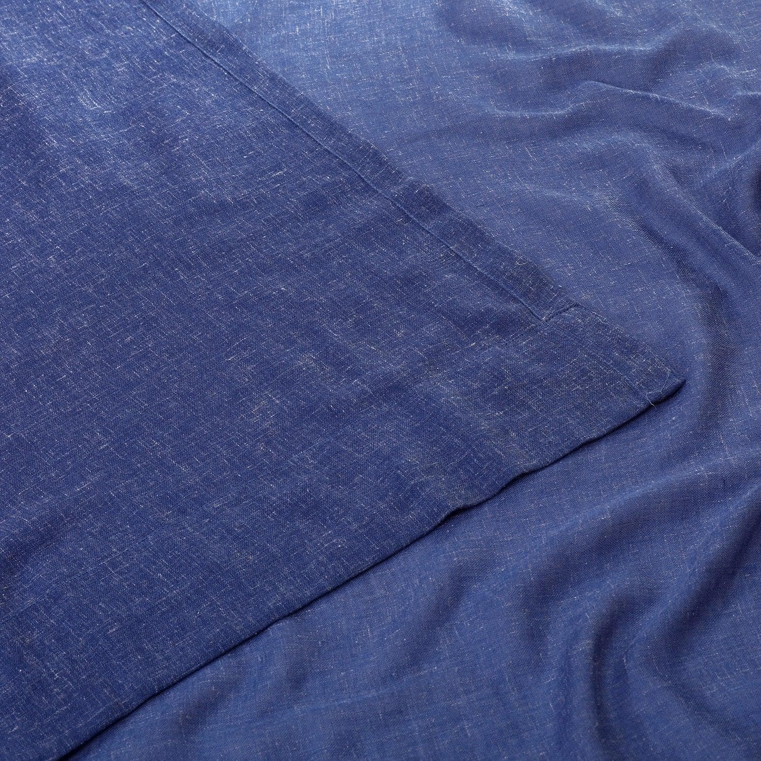 Blue Lapis Textured Faux Linen Sheer Curtain - Image 3