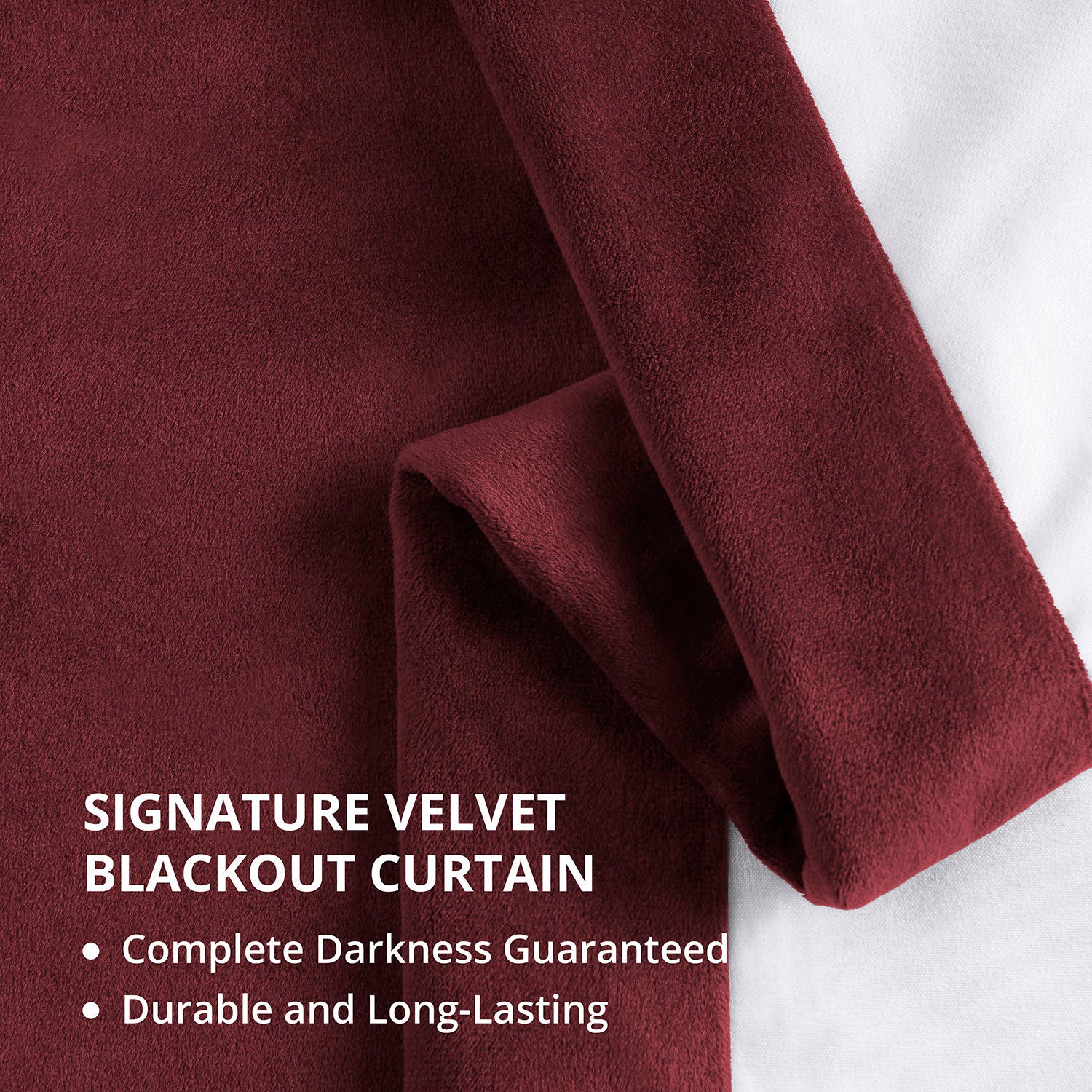 Burgundy Signature Extra Wide Velvet Blackout Curtain - Image 5