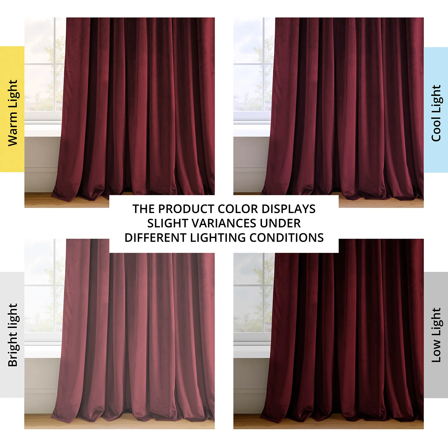 Burgundy Signature Extra Wide Velvet Blackout Curtain - Image 7