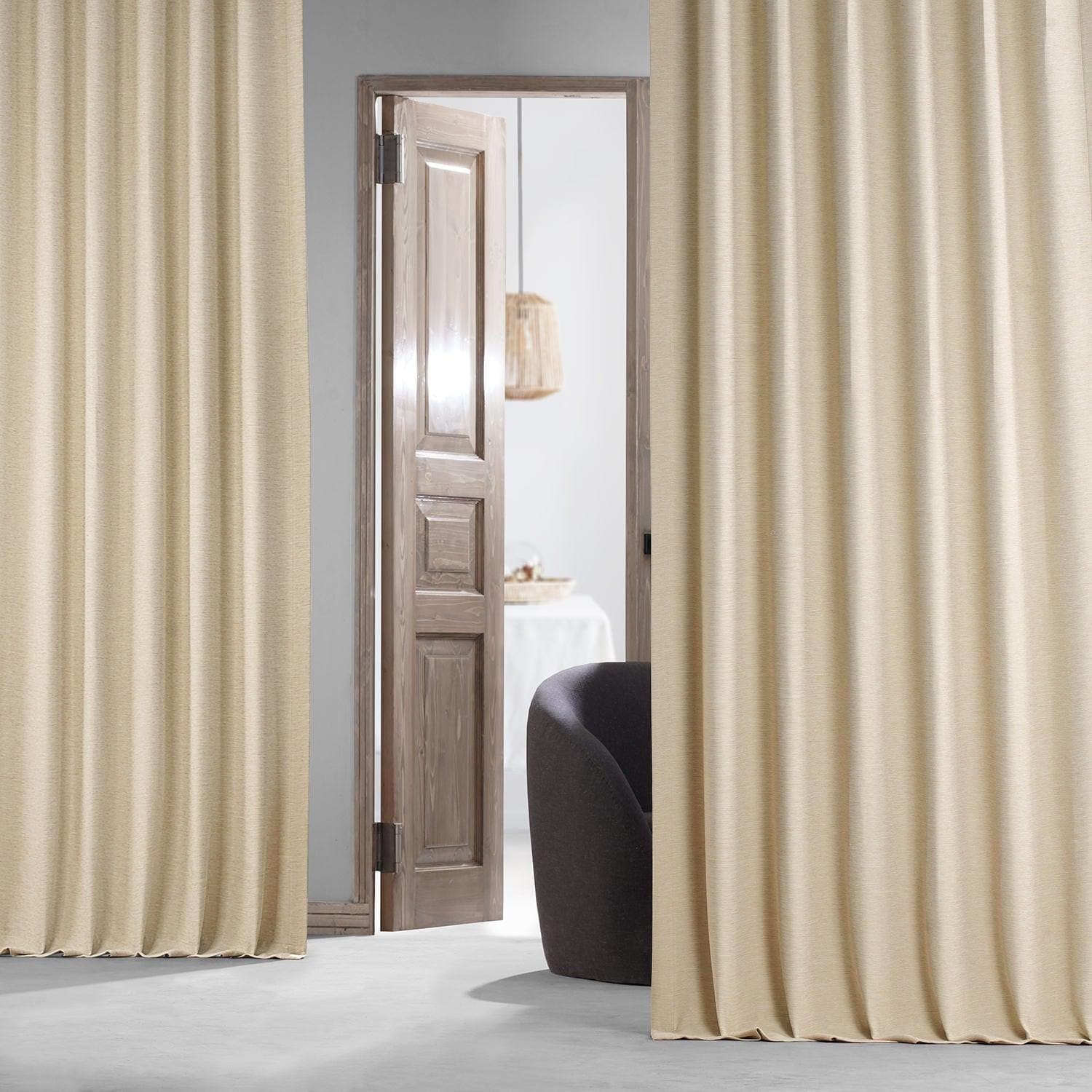 Candlelight Bellino Textured Faux Linen Room Darkening Curtain - Image 6
