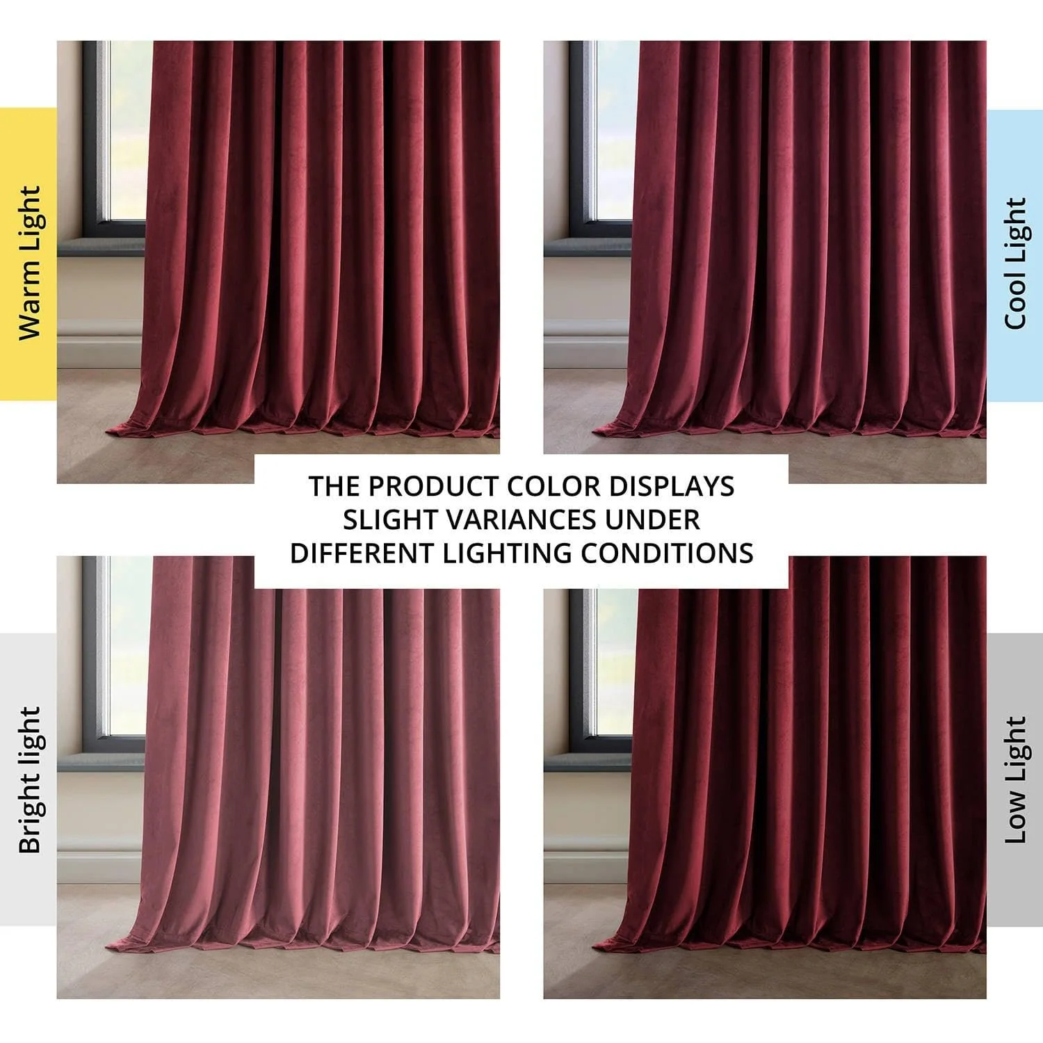 Cinema Red Extra Wide Heritage Plush Velvet Room Darkening Curtain - Image 6