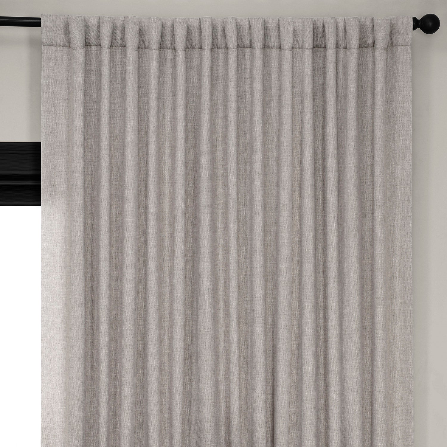 Clay Extra Wide Textured Faux Linen Room Darkening Curtain - Image 3