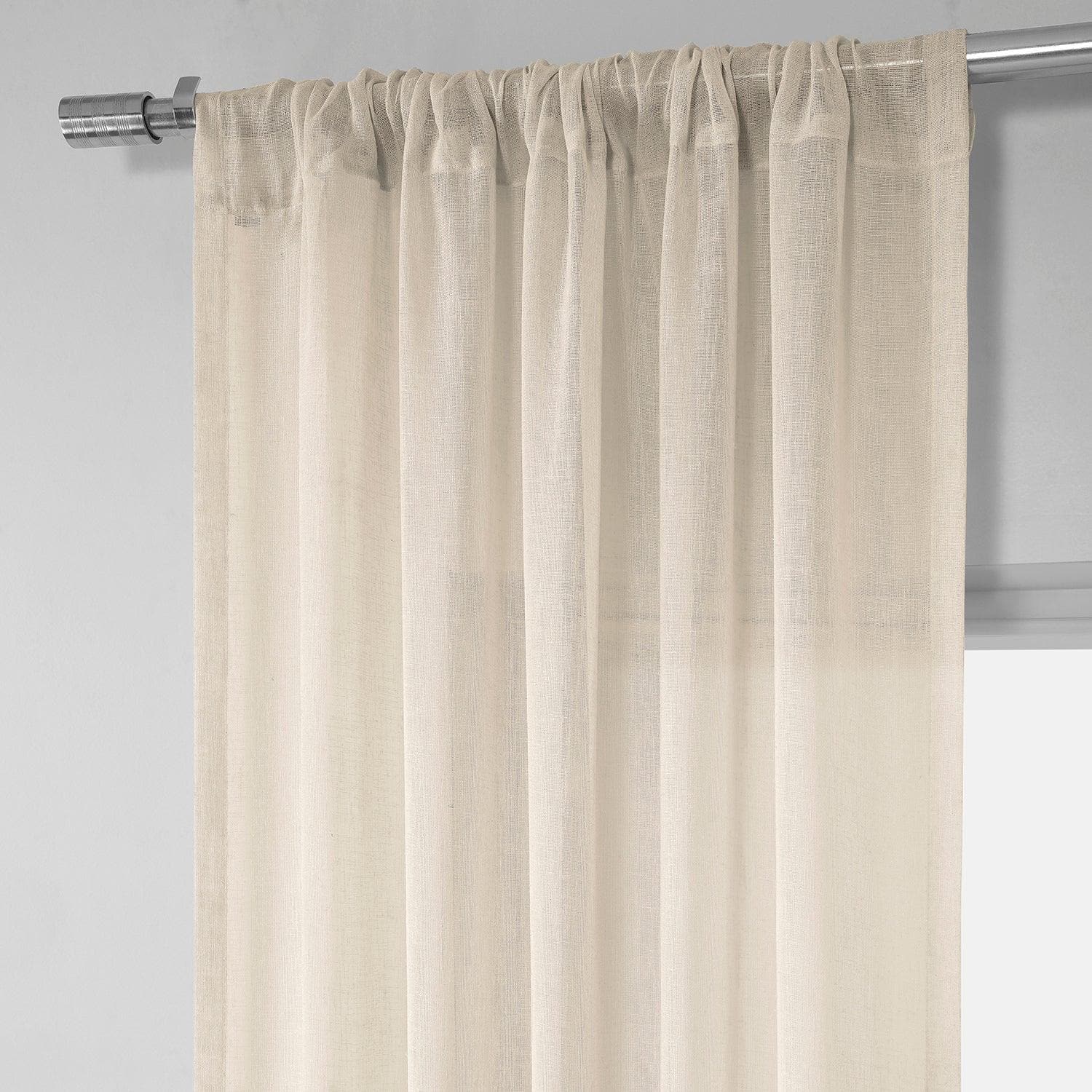 Cotton Seed Textured Faux Linen Sheer Curtain - Image 3