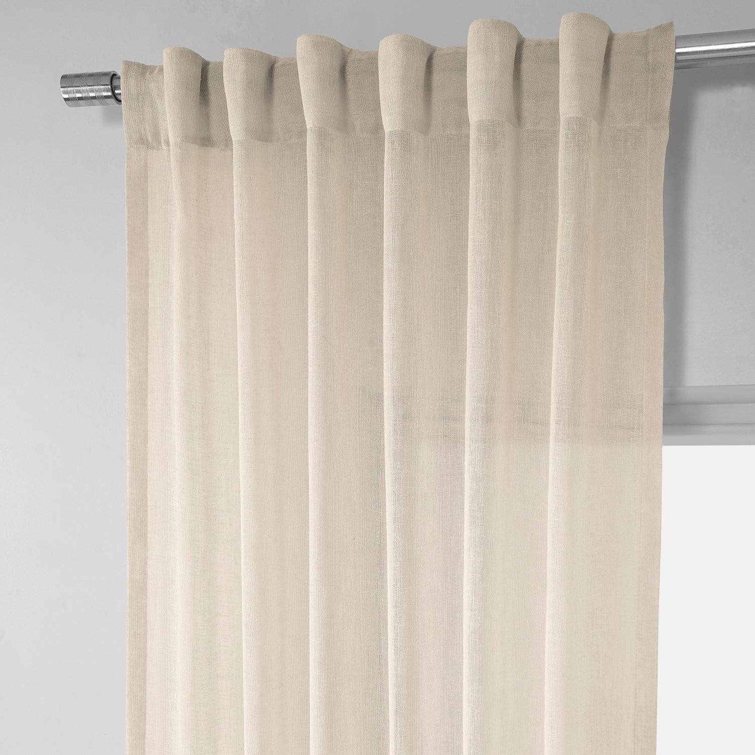 Cotton Seed Textured Faux Linen Sheer Curtain - Image 4