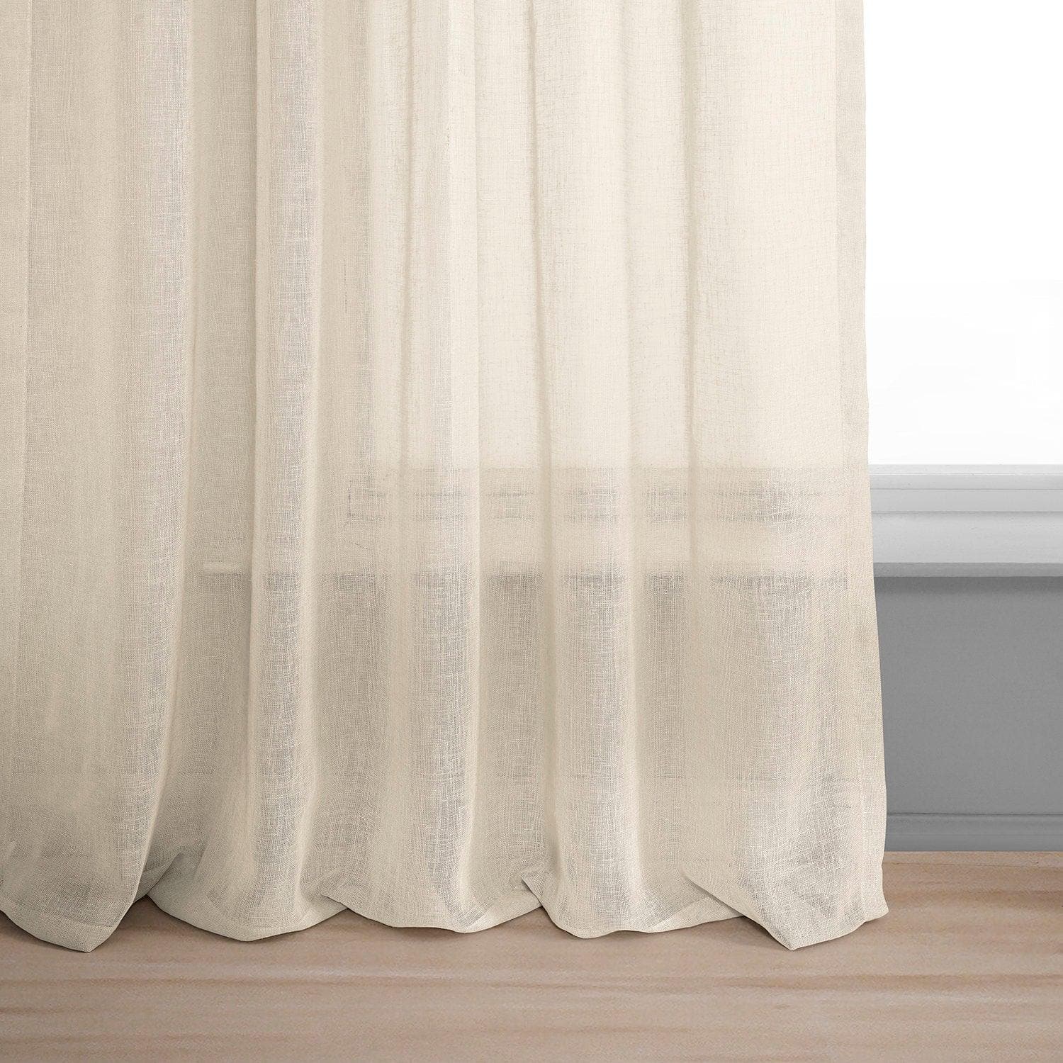 Cotton Seed Textured Faux Linen Sheer Curtain - Image 5
