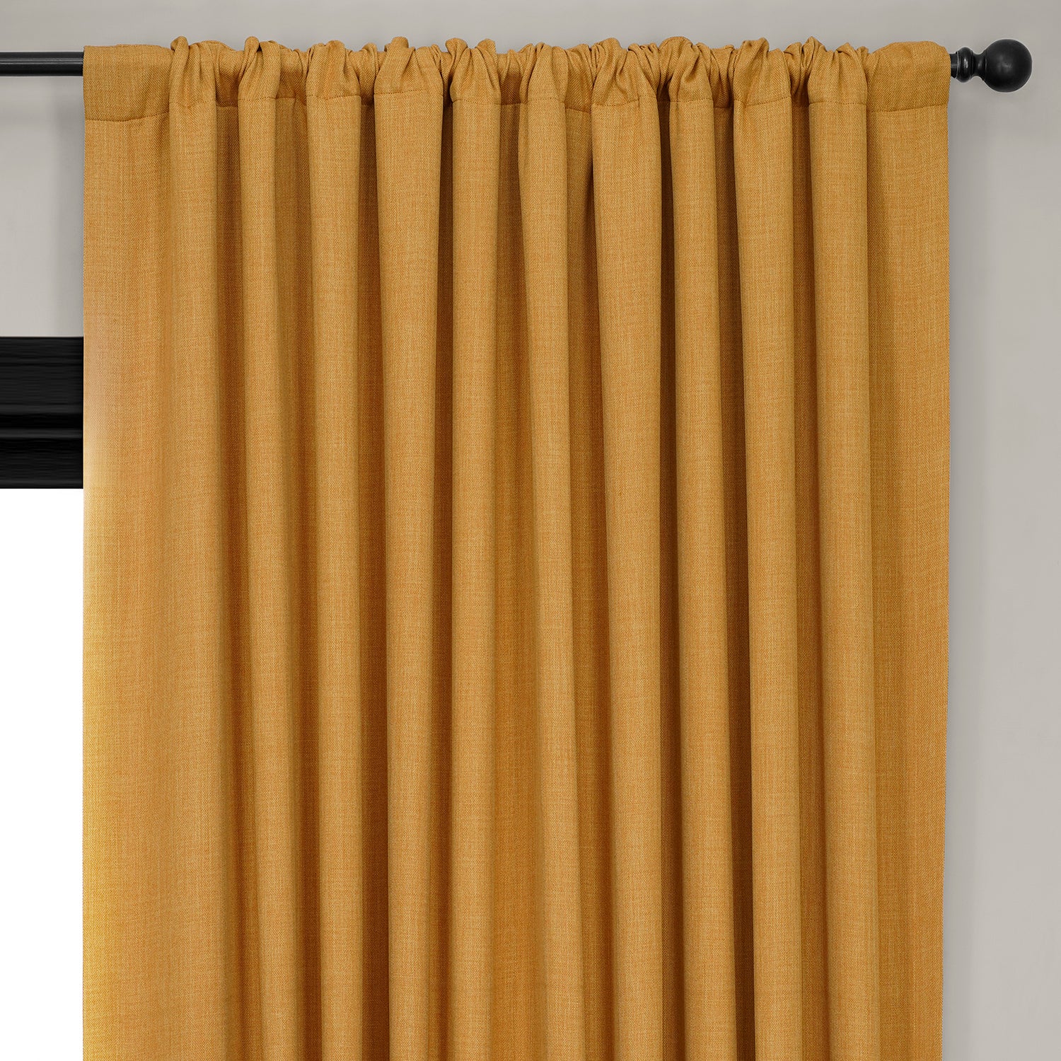 Dandelion Gold Extra Wide Textured Faux Linen Room Darkening Curtain - Image 4