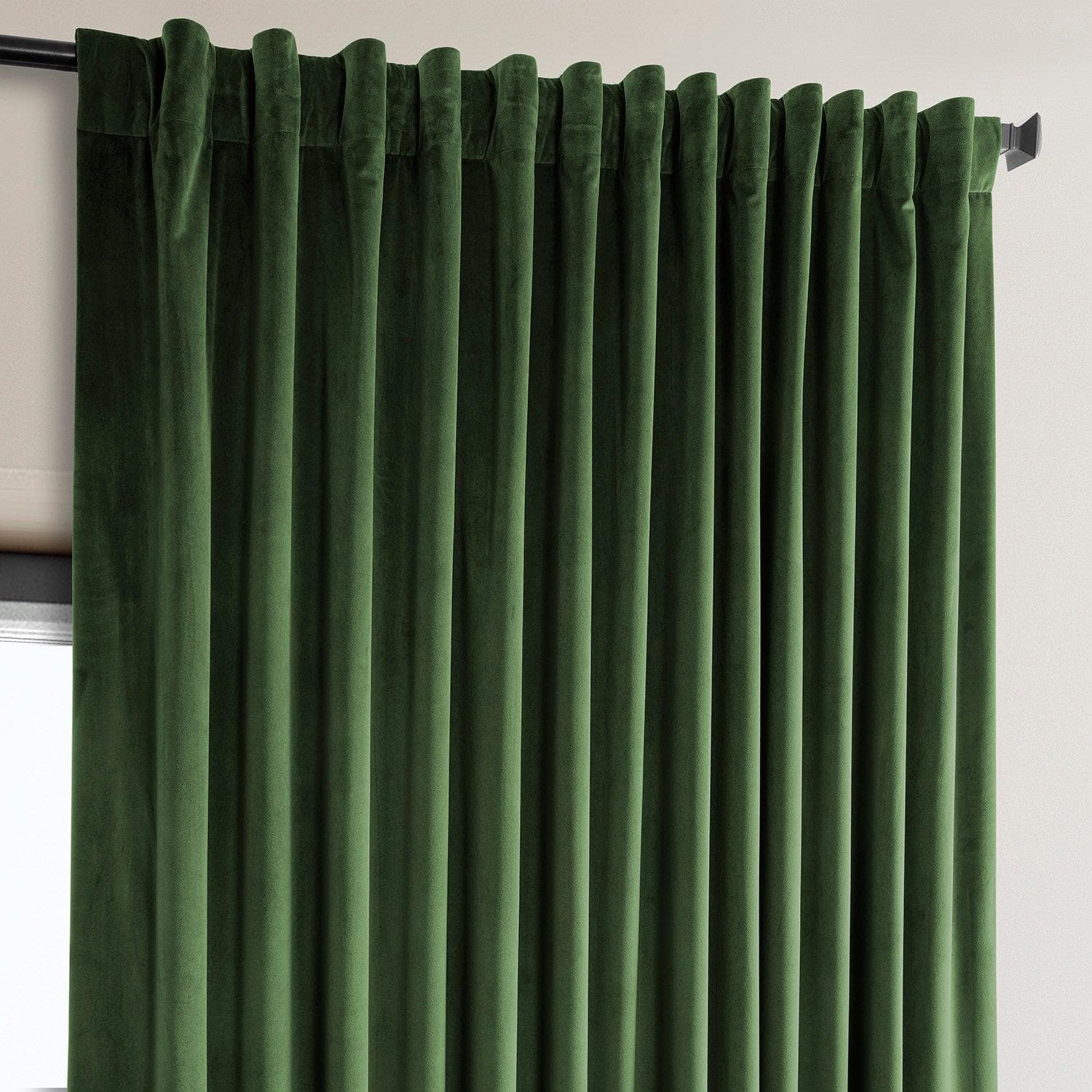 Eden Green Extra Wide Heritage Plush Velvet Room Darkening Curtain - Image 3