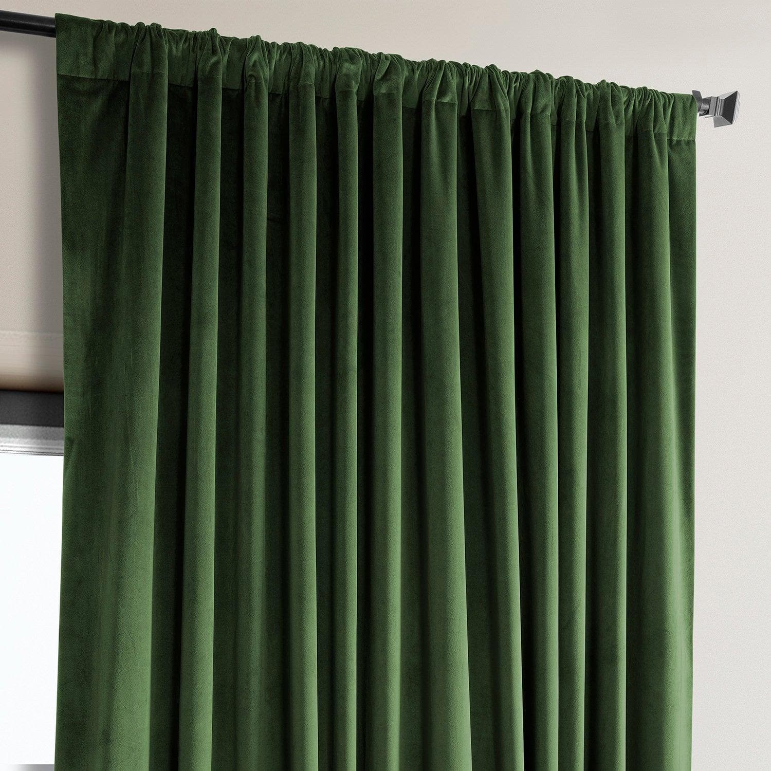 Eden Green Extra Wide Heritage Plush Velvet Room Darkening Curtain - Image 4