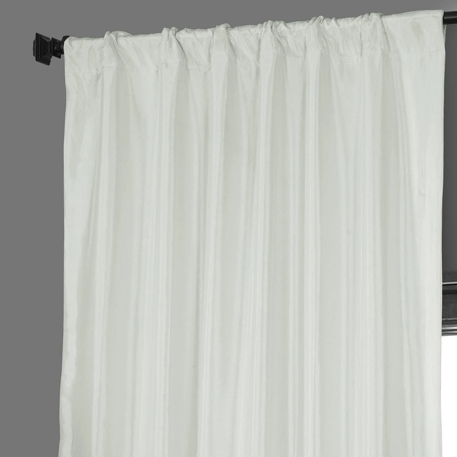 Eggshell Faux Silk Taffeta Blackout Curtain - Image 3