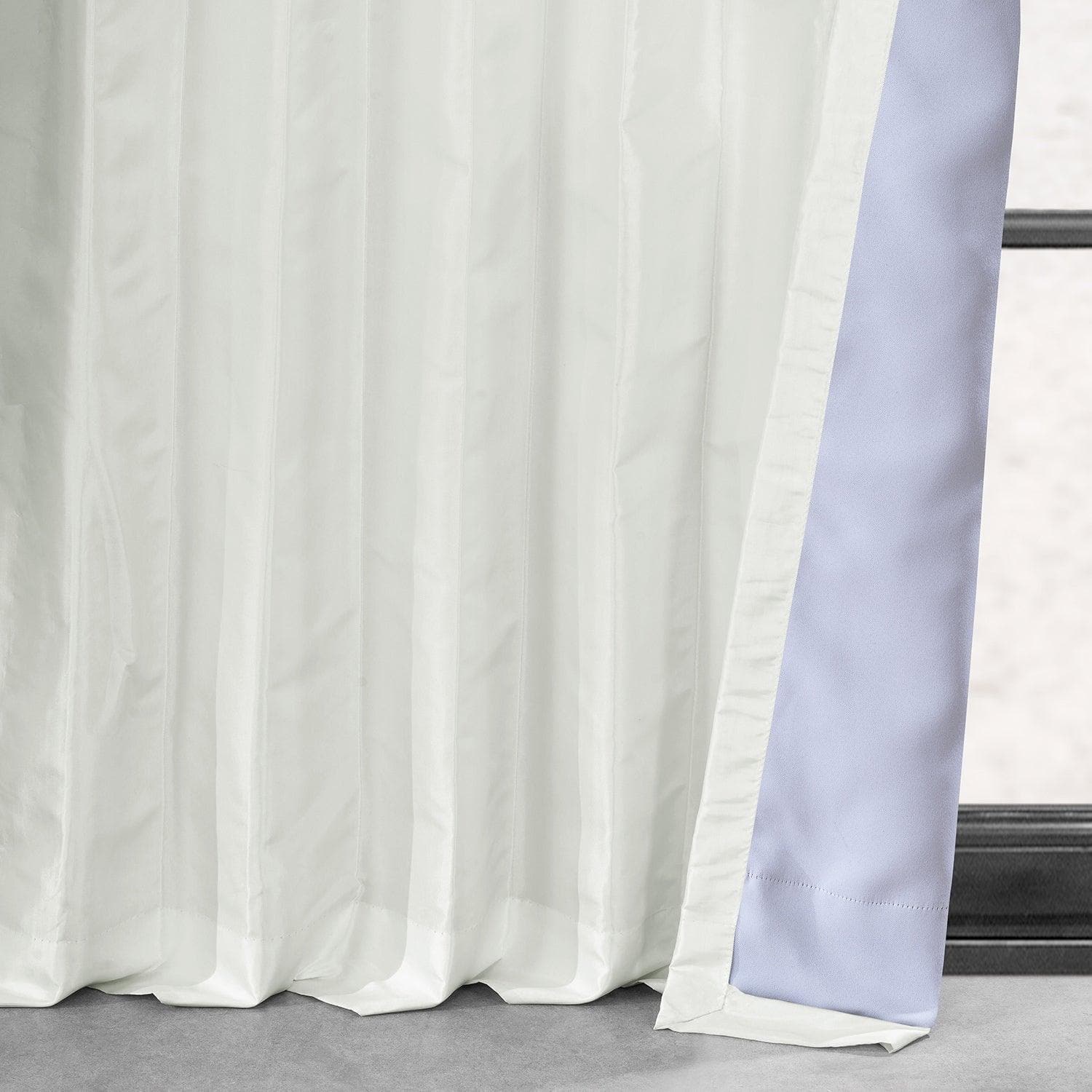 Eggshell Faux Silk Taffeta Blackout Curtain - Image 4