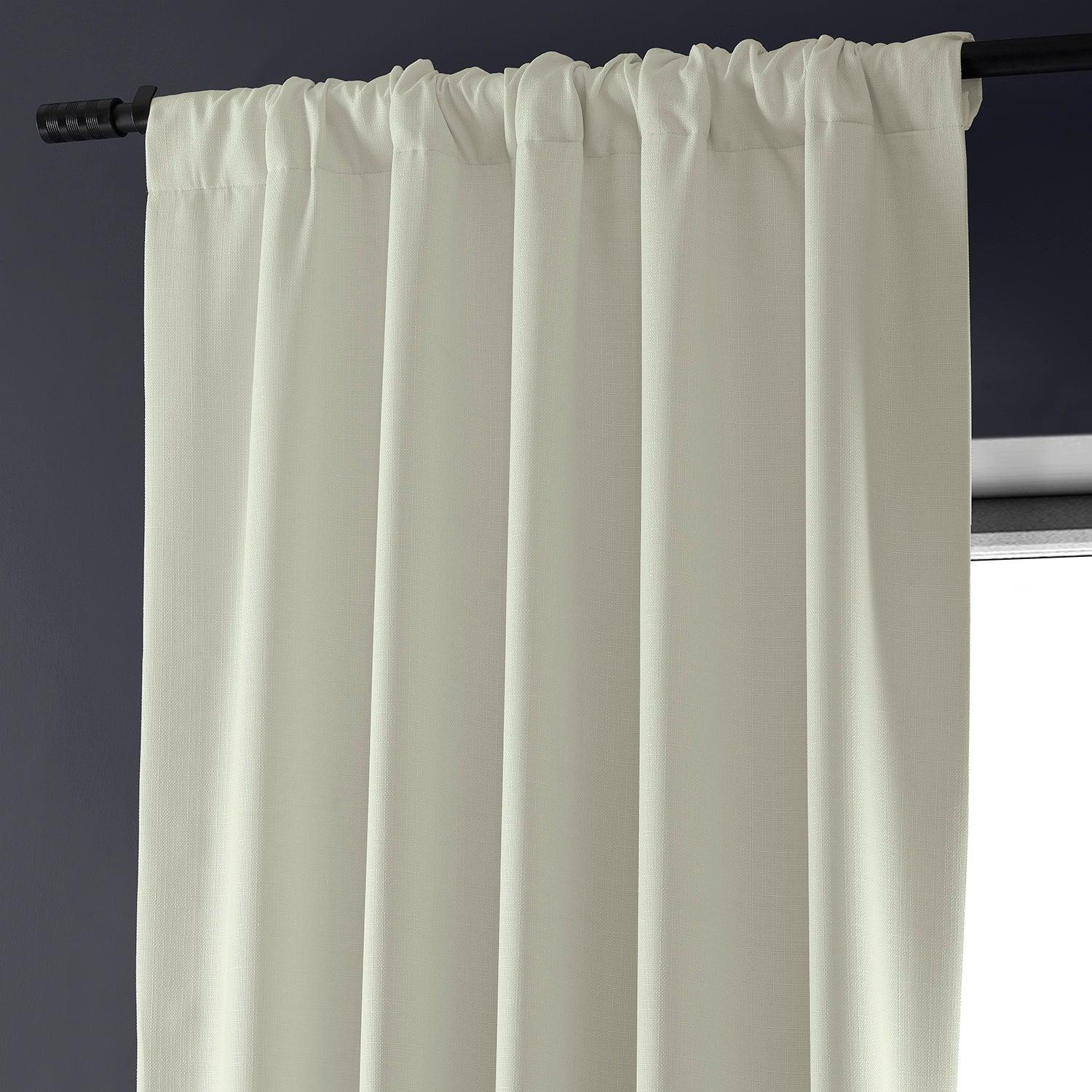 Excursion Ivory Faux Linen Hotel Blackout Curtain - Image 4