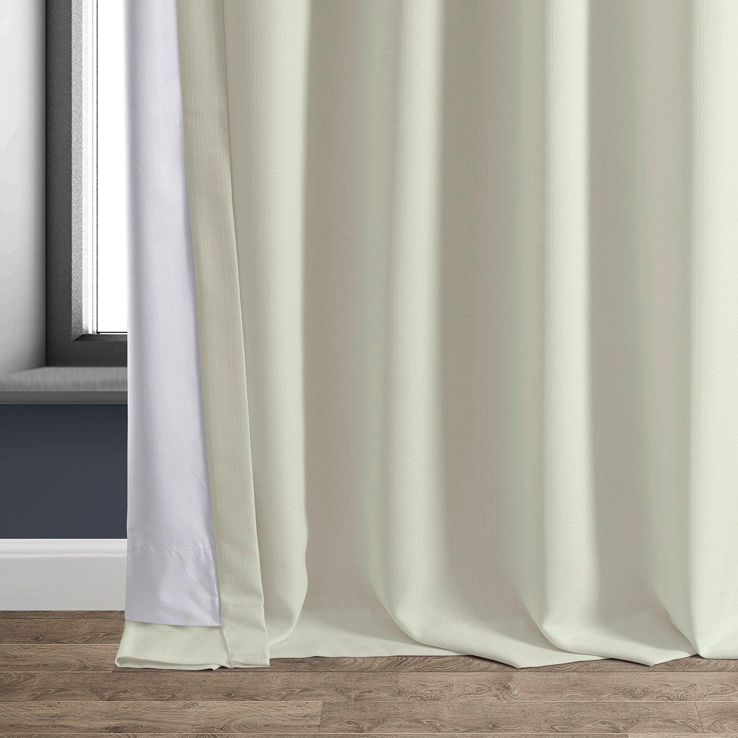 Excursion Ivory Faux Linen Hotel Blackout Curtain - Image 5