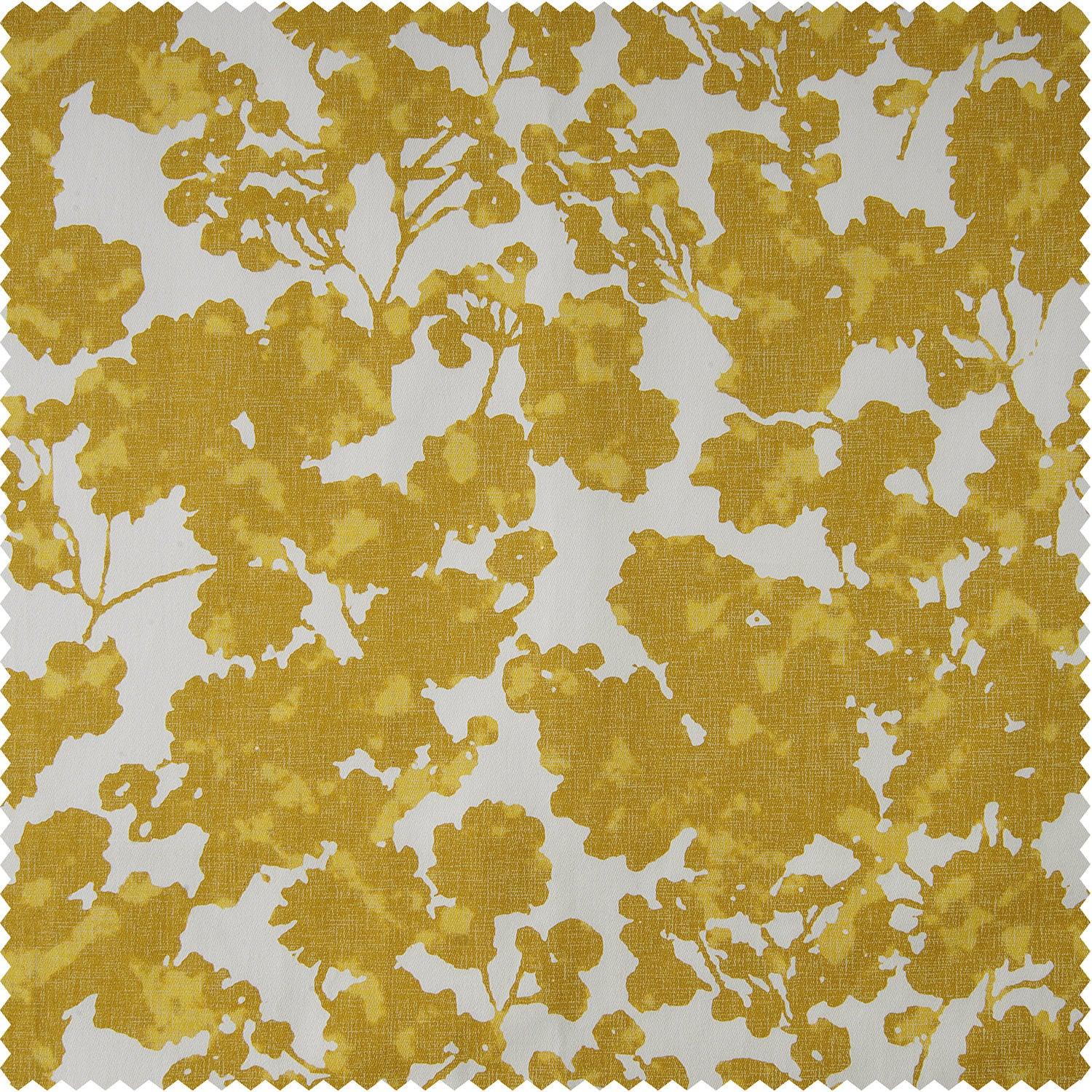 Fleur Gold Floral Printed Cotton Roman Shade - Image 3