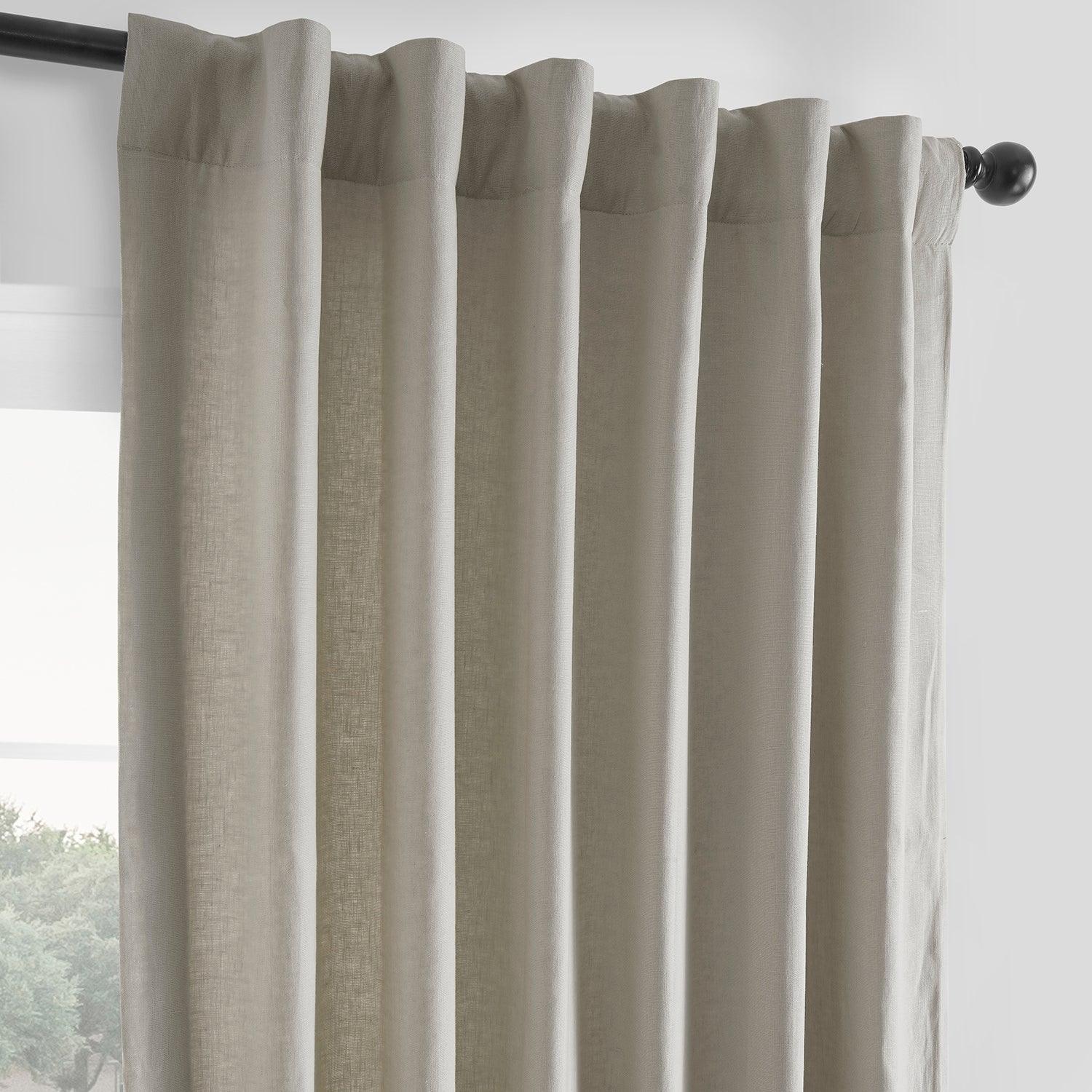 Fresh Khaki French Linen Room Darkening Curtain - Image 3
