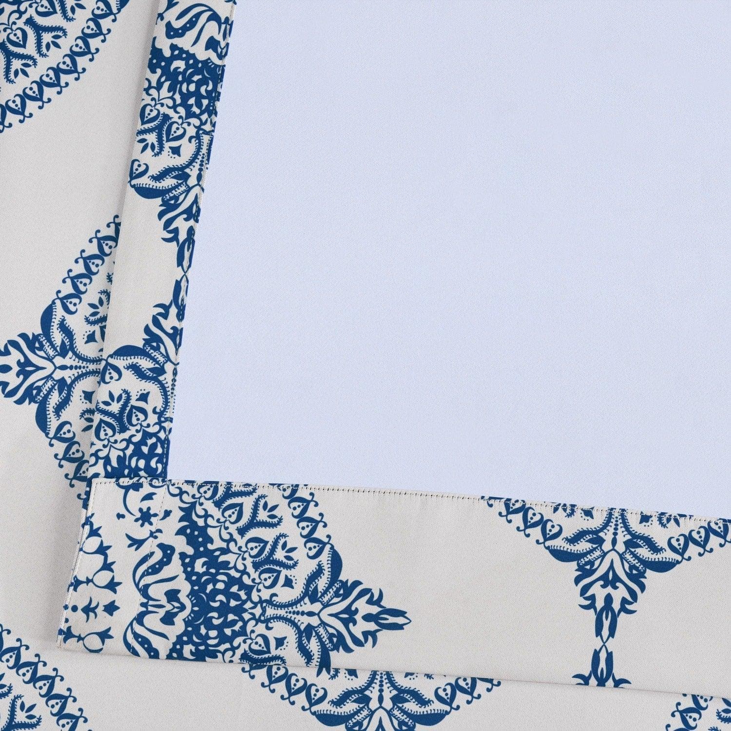 Henna Blue Emblem Room Darkening Curtain - Image 5