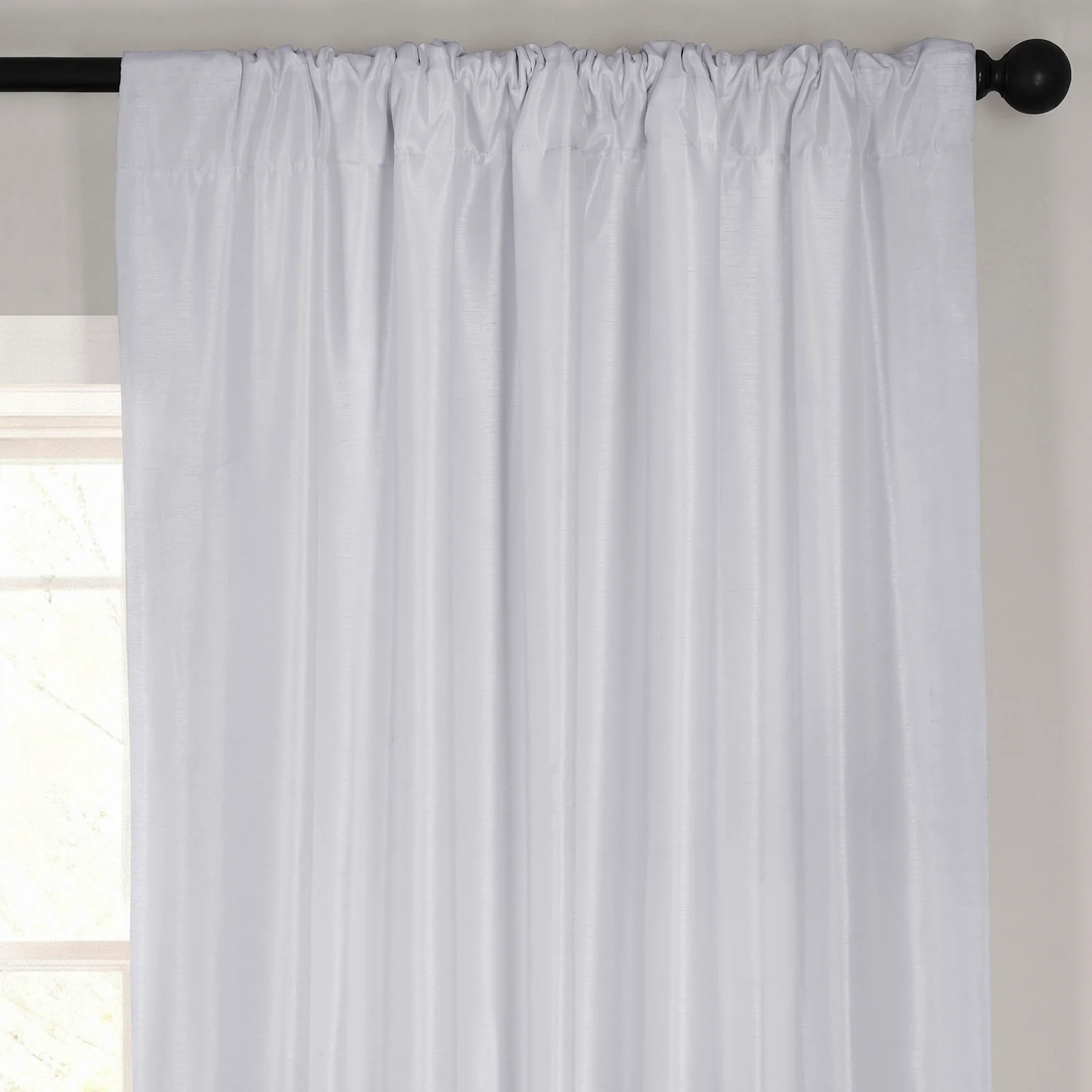 Ice Vintage Textured Faux Dupioni Silk Room Darkening Curtain - Image 4