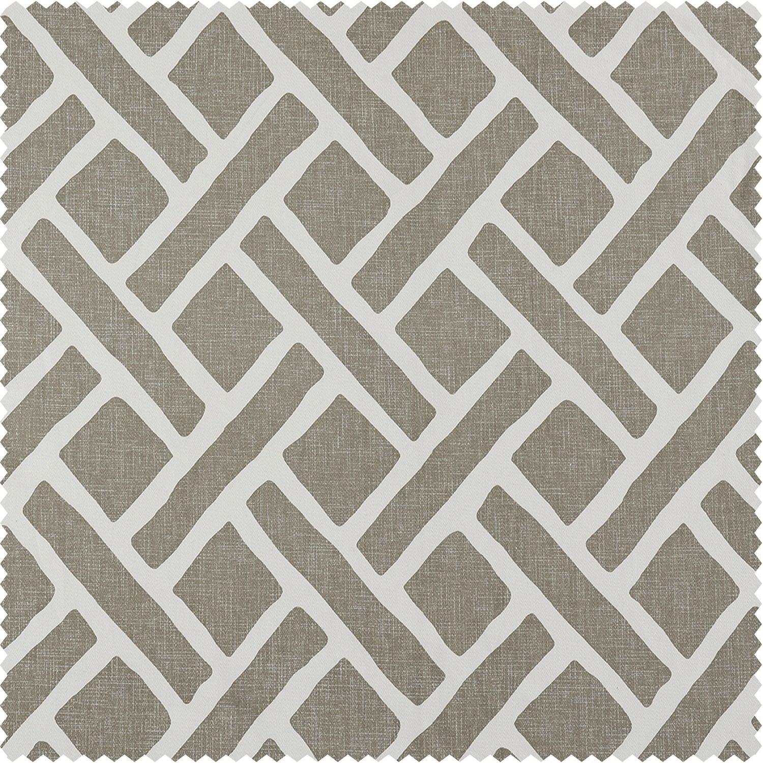 Martinique Taupe Geometric Printed Cotton Roman Shade - Image 3