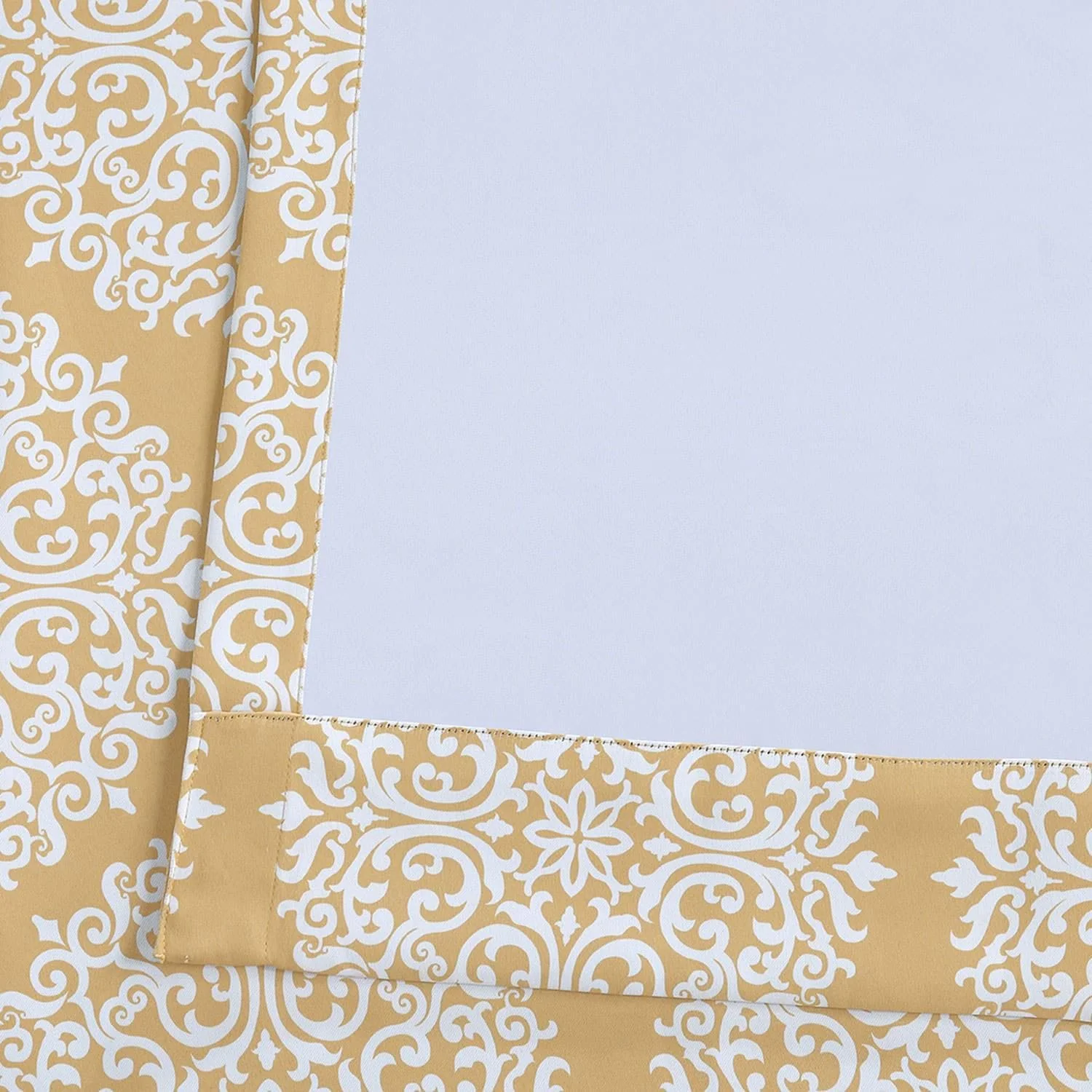 Meridian Gold Damask Room Darkening Curtain - Image 5