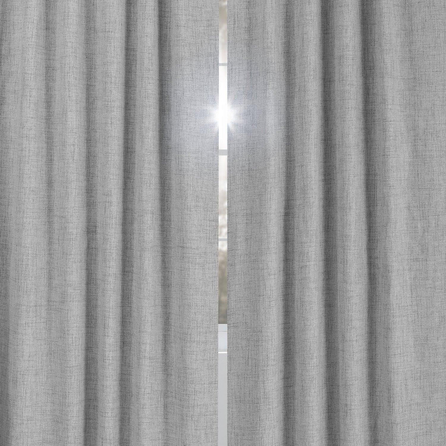 Millennial Grey Grommet Thermal Cross Linen Weave Blackout Curtain - Image 6
