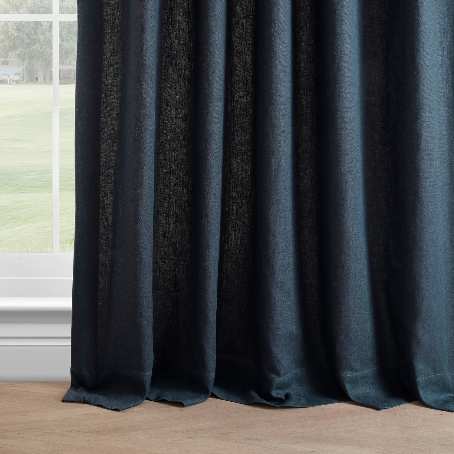 Native Navy French Linen Custom Curtain - Image 3