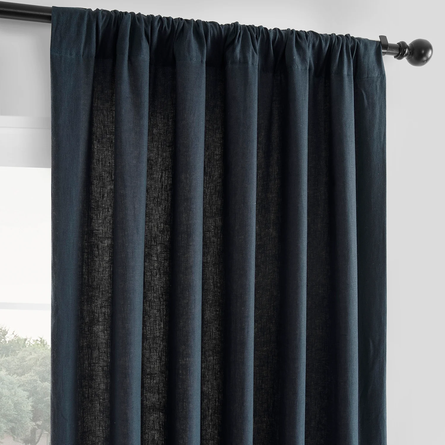 Native Navy French Linen Custom Curtain - Image 4