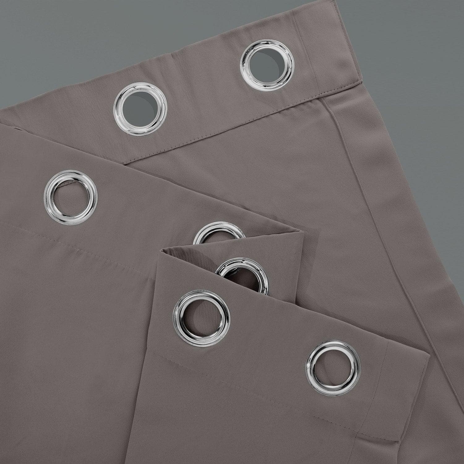 Neutral Grey Extra Wide Grommet Room Darkening Curtain - Image 3