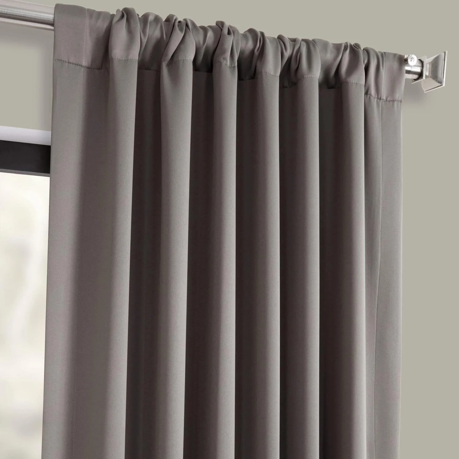 Neutral Grey Room Darkening Curtain - Image 3