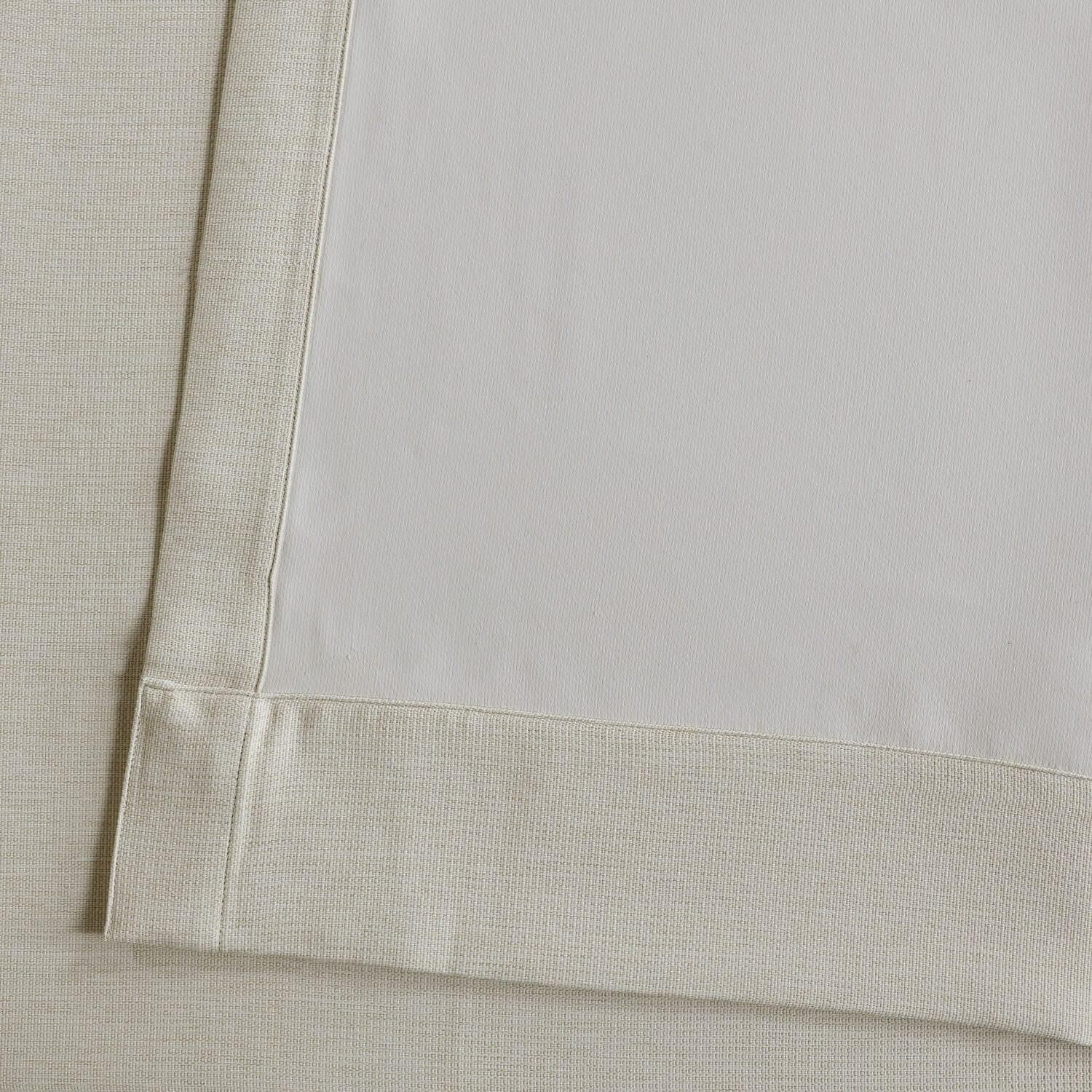 Oat Cream Grommet Bellino Textured Faux Linen Room Darkening Curtain - Image 3