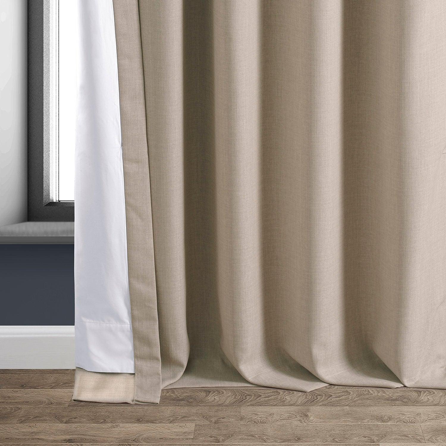 Safari Tan Faux Linen Hotel Blackout Curtain - Image 5