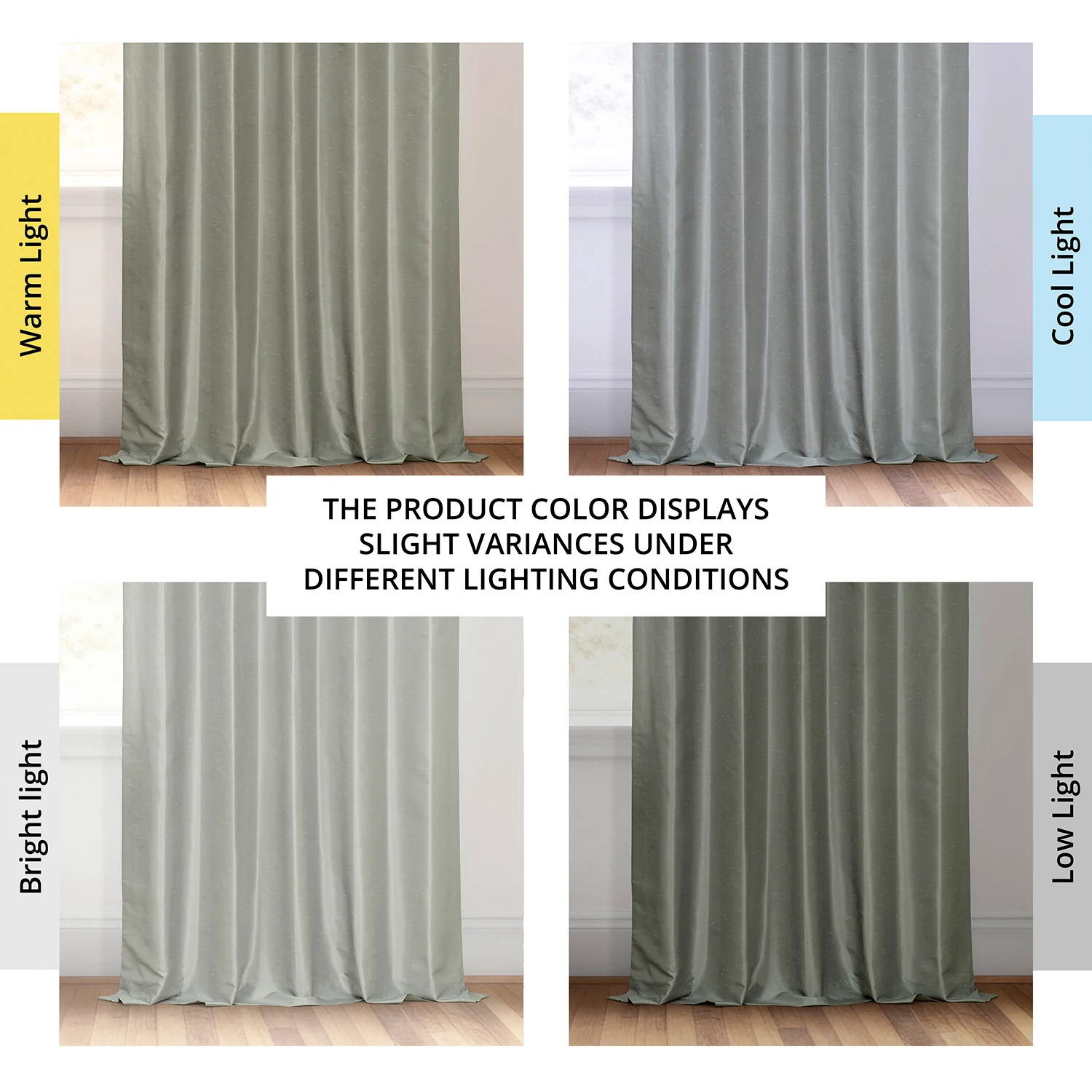 Silver Extra Wide Vintage Textured Faux Dupioni Silk Blackout Curtain - Image 7