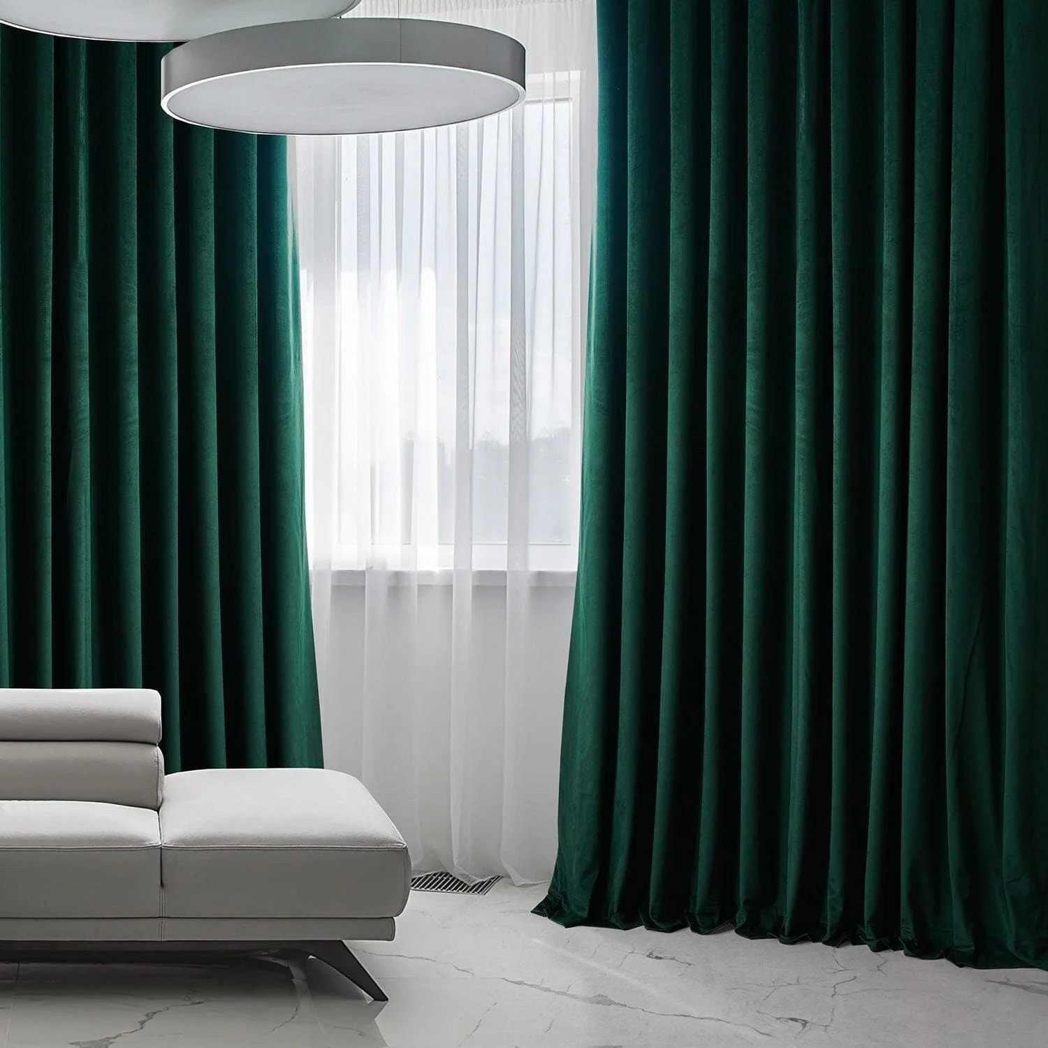 Spirit Green Extra Wide Signature Plush Velvet Hotel Blackout Curtain - Image 6