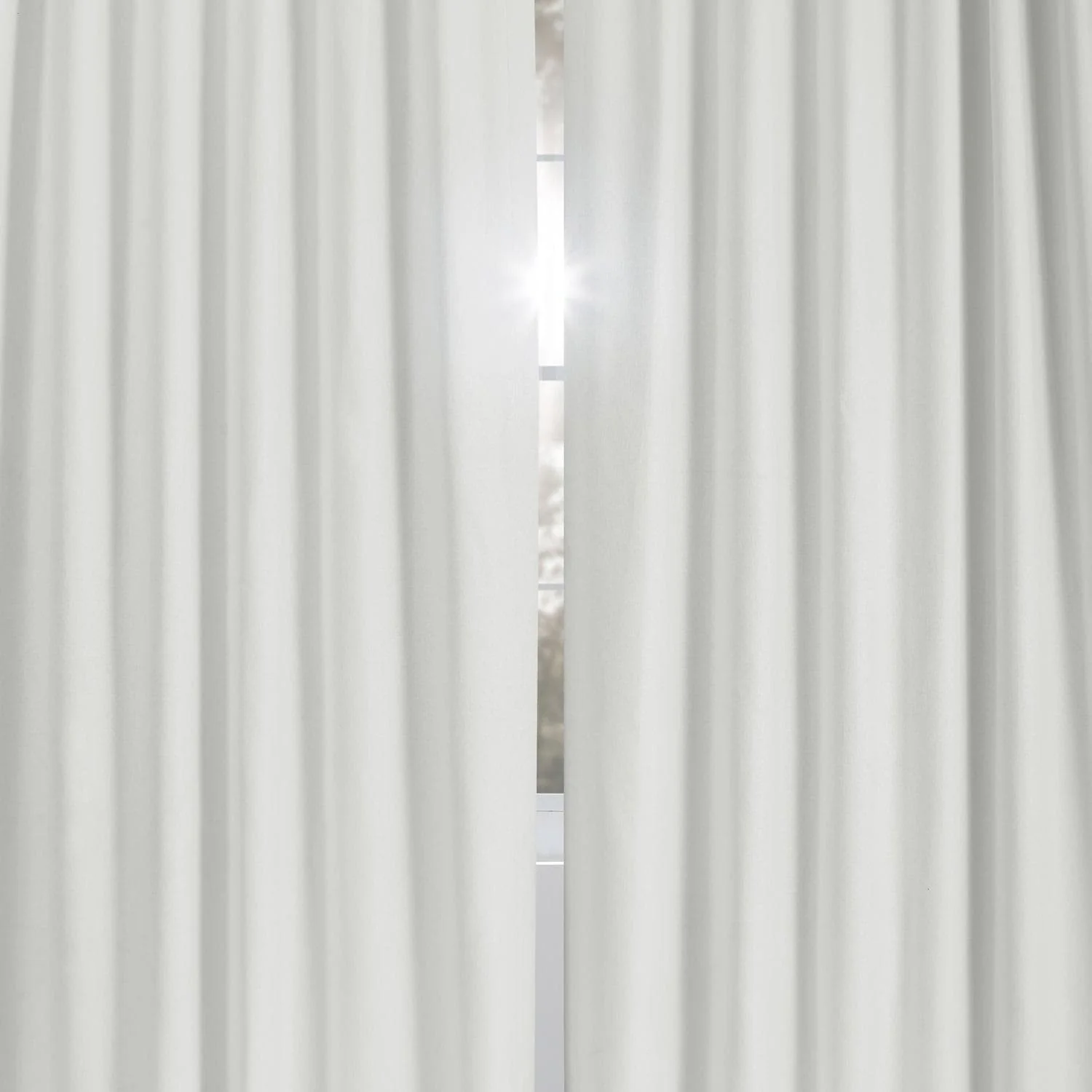 Starlight Off White Grommet Thermal Cross Linen Weave Blackout Curtain - Image 6
