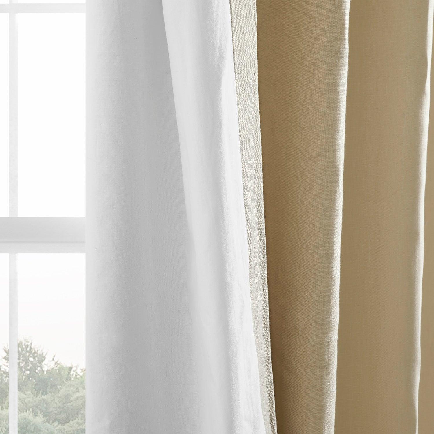 Walnut Beige French Linen Room Darkening Curtain - Image 5