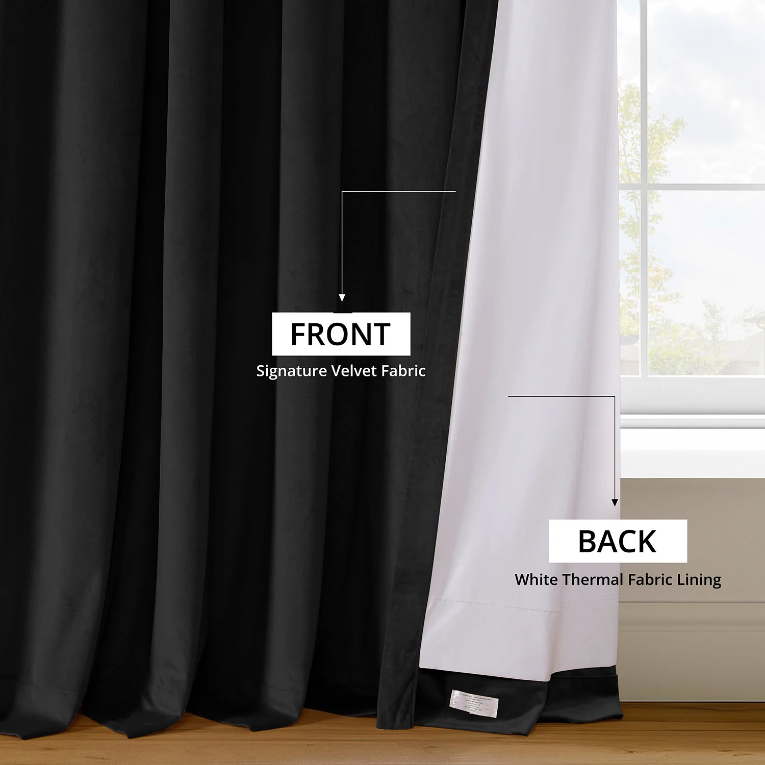 Warm Black Grommet Signature Velvet Blackout Curtain - Image 6