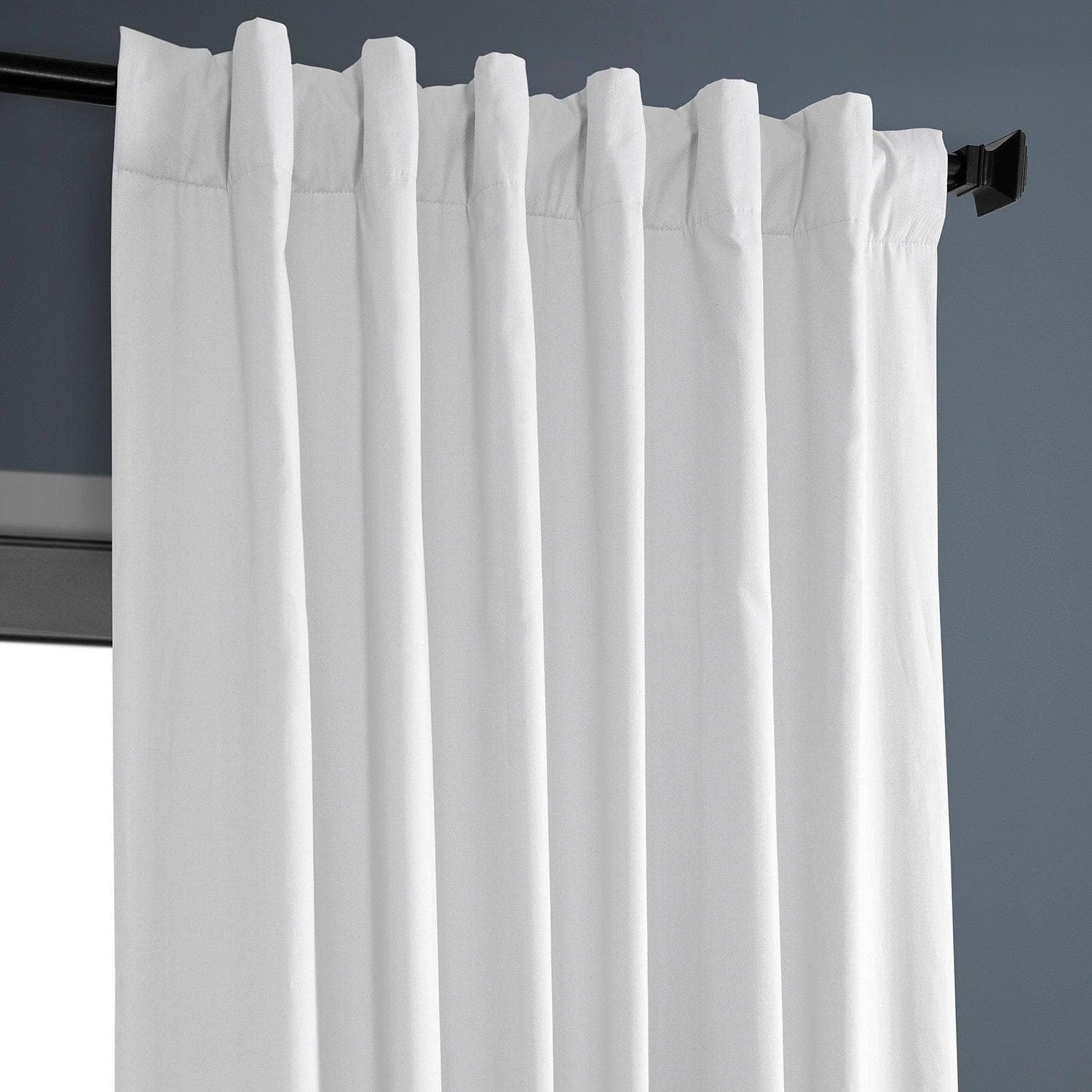 Whisper White Solid Cotton Hotel Blackout Curtain - Image 3