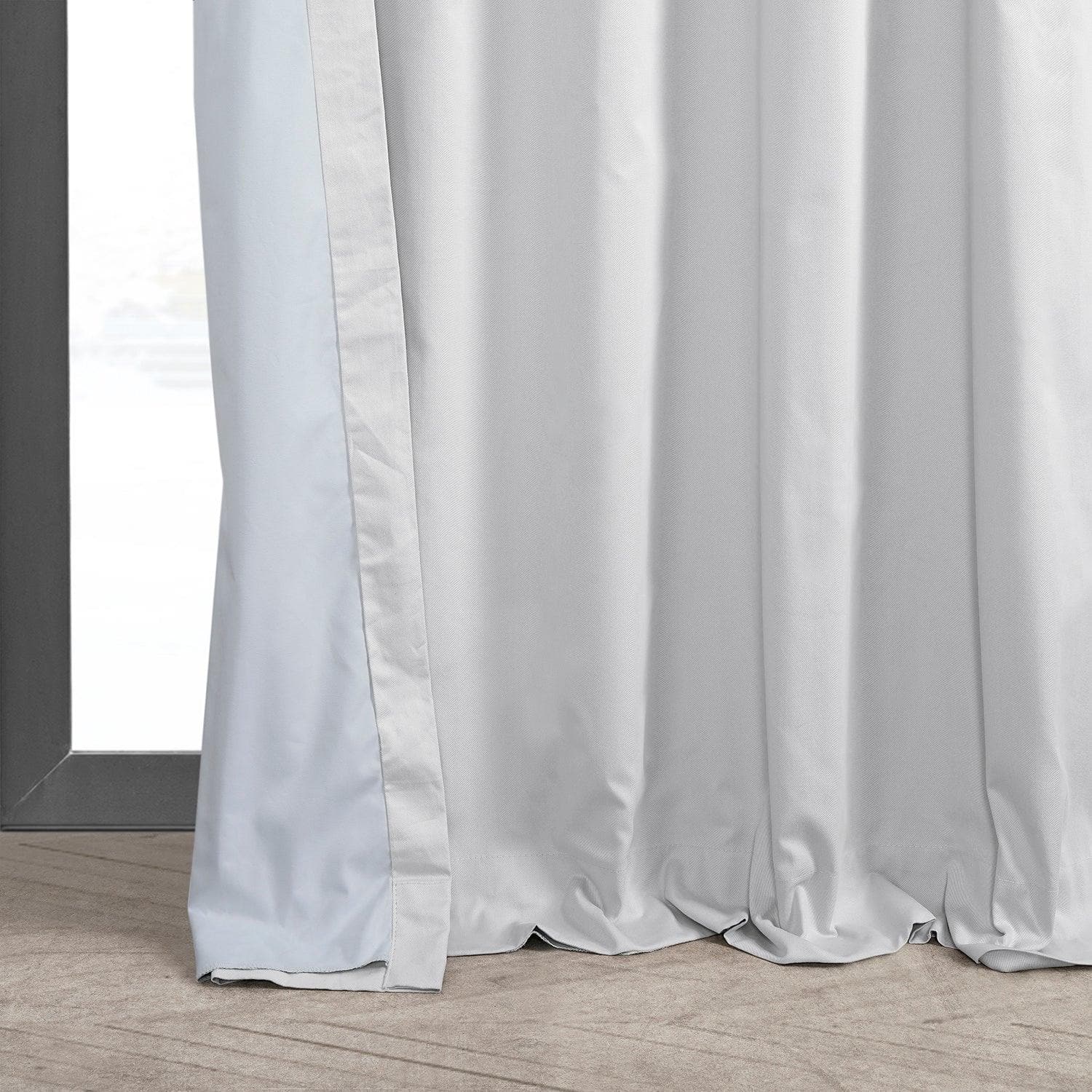 Whisper White Solid Cotton Hotel Blackout Curtain - Image 5