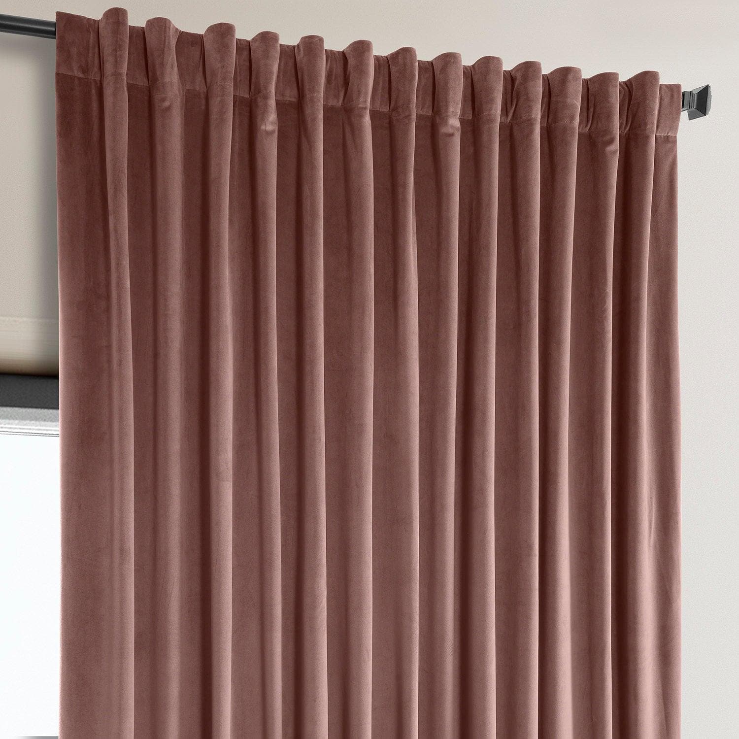 Wild Rose Extra Wide Heritage Plush Velvet Room Darkening Curtain - Image 3