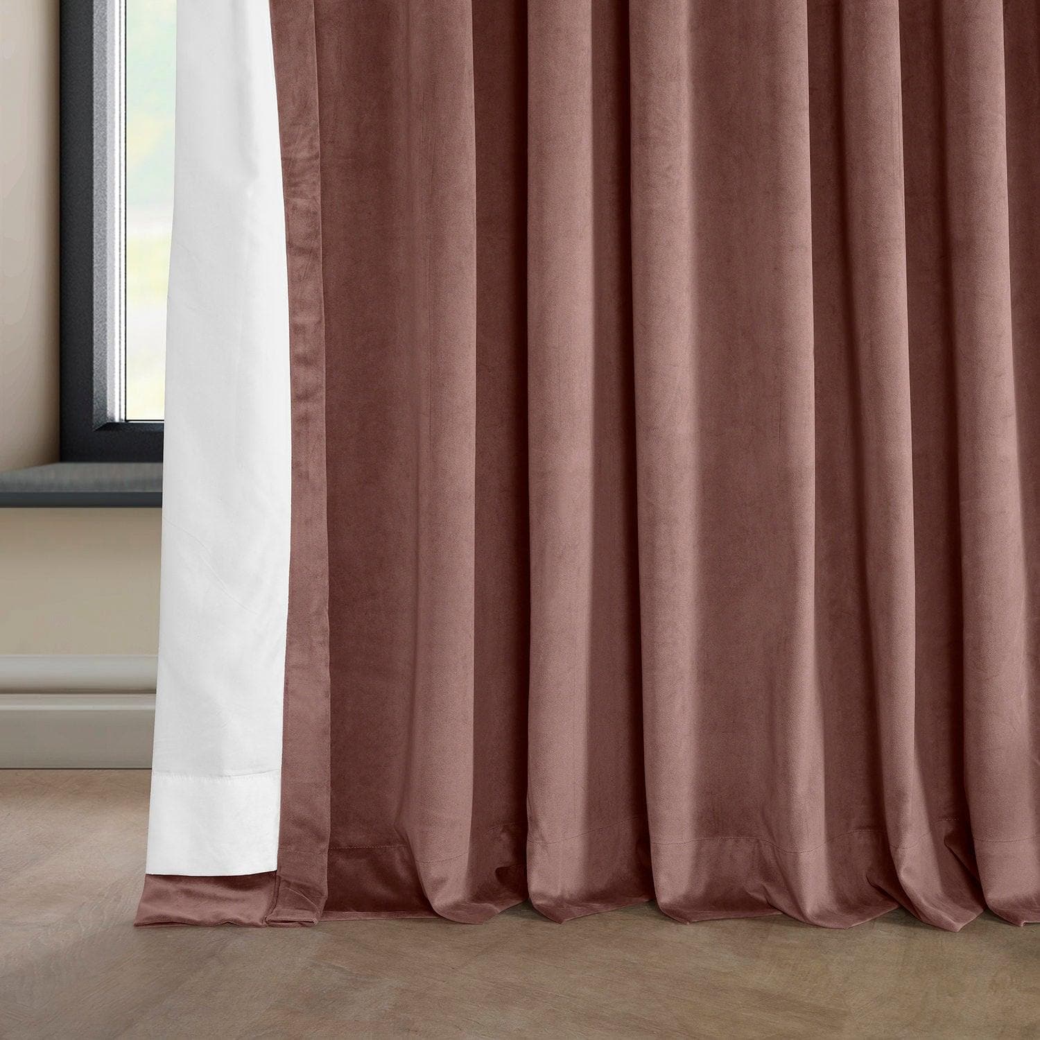 Wild Rose Extra Wide Heritage Plush Velvet Room Darkening Curtain - Image 5
